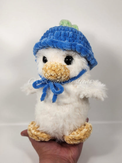 Crochet Duck Plushie Blueberry Bucket Hat