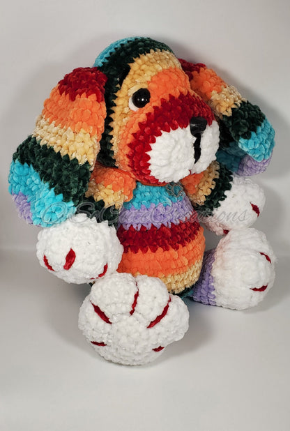 Rainbow Puppy Crochet Plushie