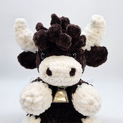 Dark Brown Crochet Highland Cow Plushie