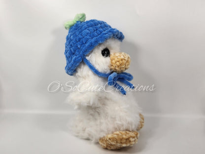 Crochet Duck Plushie Blueberry Bucket Hat