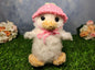 Crochet Duck Plushie with Strawberry Bucket Hat