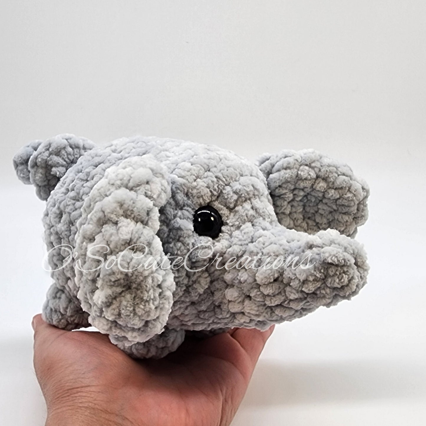 Crochet Gray Elephant Plushie
