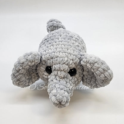 Crochet Gray Elephant Plushie