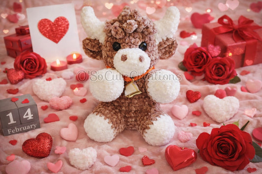 Brown Highland Cow Crochet Plushie